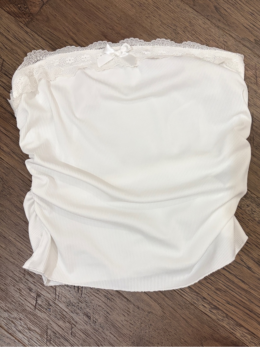 White Lace-Trim tube top